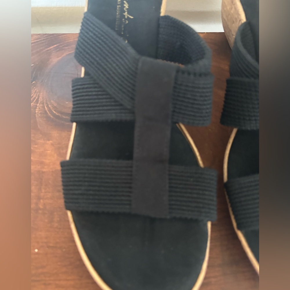 Contessa Italian Shoemakers Black Woven Wedge Sandals 8.5 - Picture 11 of 13
